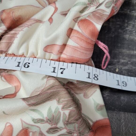 Vintage Floral Sheer Long Sleeve Midi Dress, size Medium - Picture 9 of 9